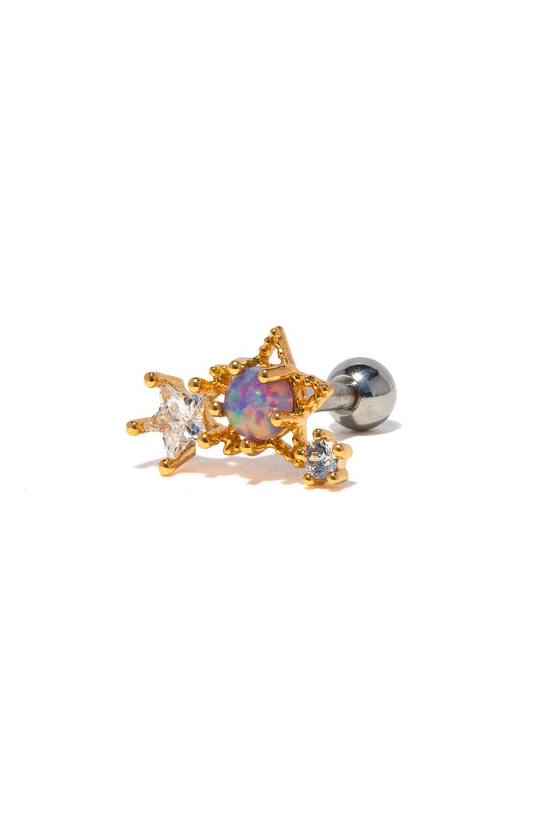 Light Year Single Stud Earring, Alternate, color, GOLD