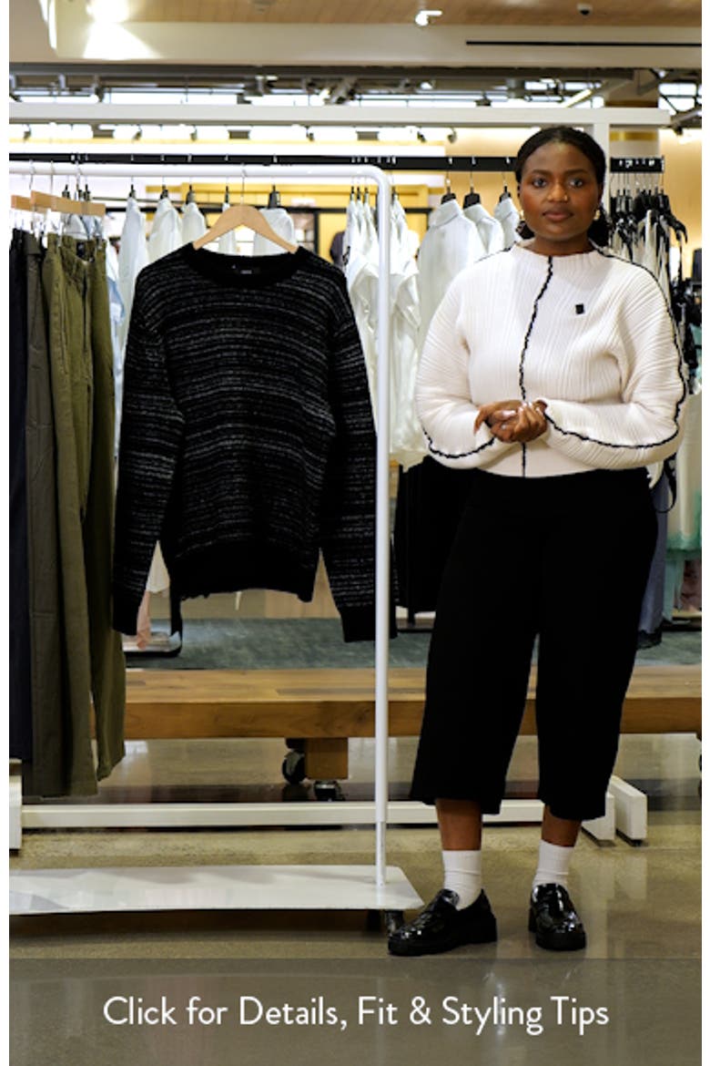 Marled Stripe Crewneck Merino Wool Blend Sweater video