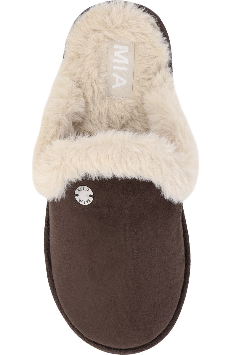 MIA Fudge Faux-Fur Lined Mule, Alternate, color, Brown