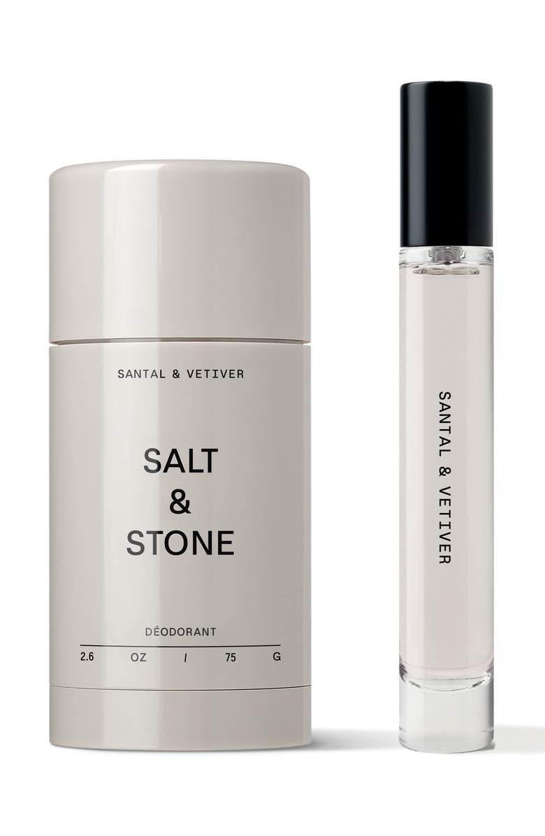 SALT & STONE Santal & Vetiver Deodorant & Mini Body Mist Set $30 Value, Main, color, 