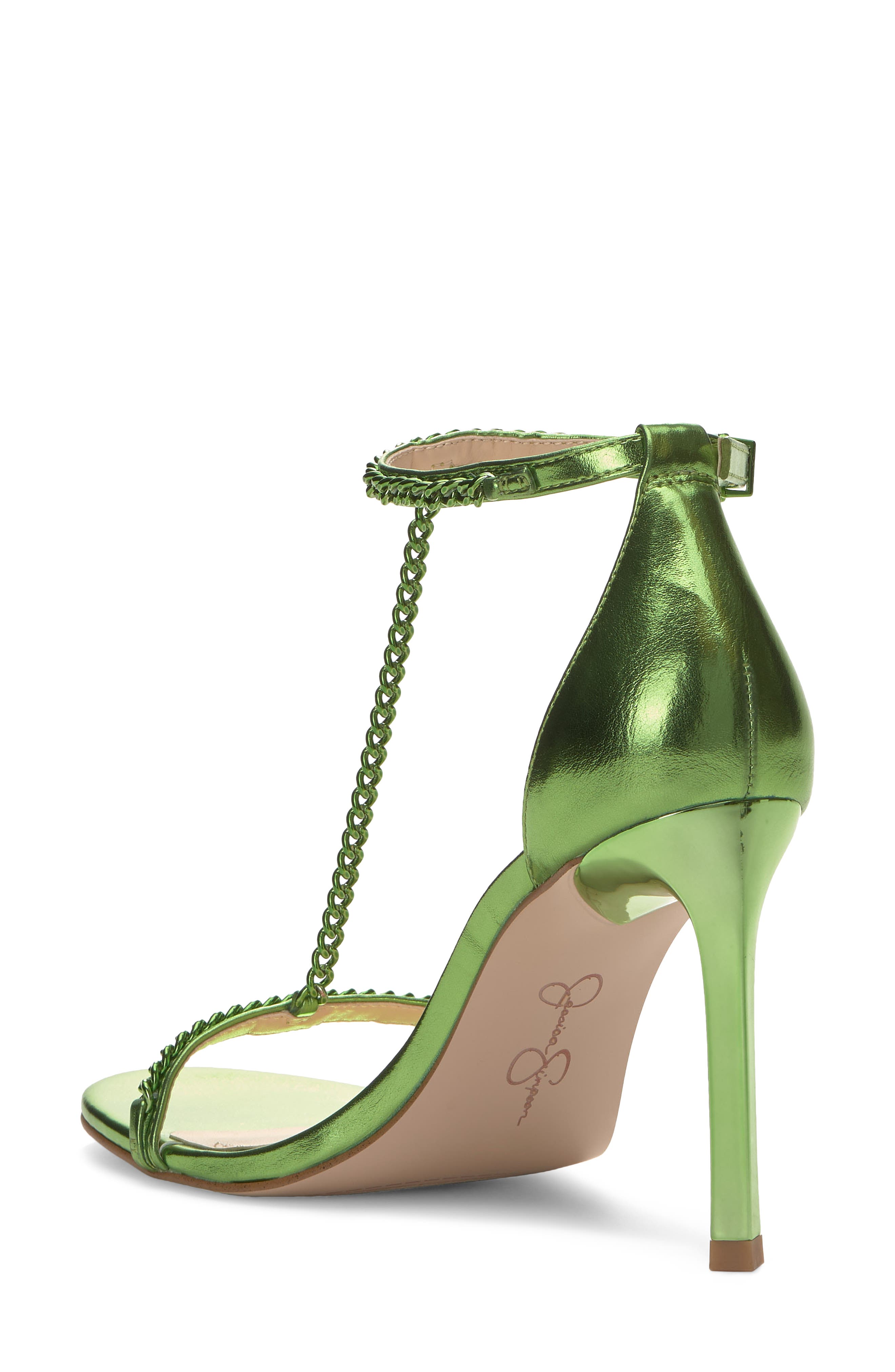 Qiven T-Strap Sandal, Alternate, color, GREEN MTLCWP