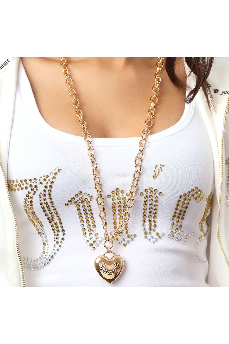 Gold-Tone Long Heart Pendant Necklace, Alternate, color, Gold