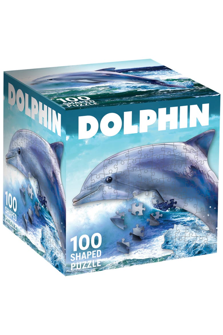 Dolphin 100 Piece Shaped Jigsaw Puzzle, Main, color, Multicolor