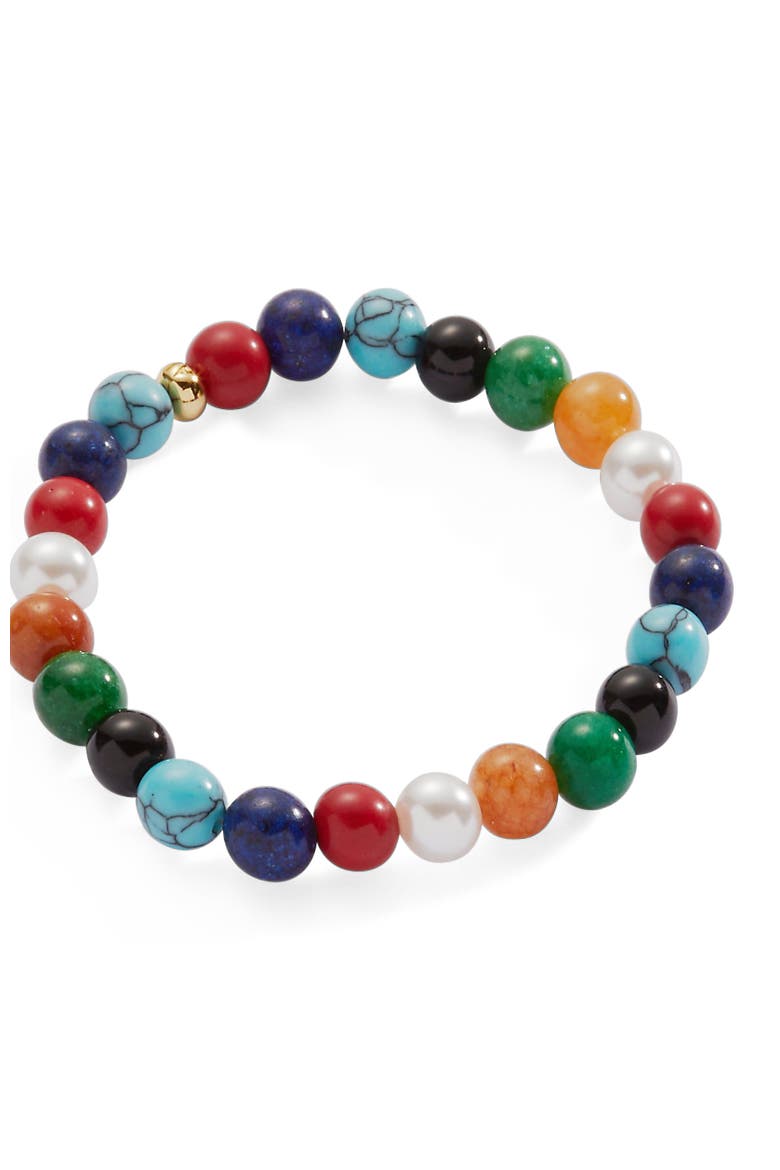 Moonlight Beach Beach Beaded Stretch Bracelet, Main, color, Multi