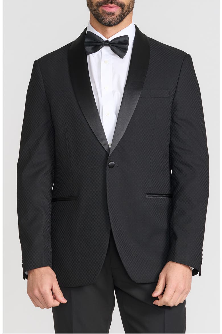 Tonal Jacquard Dinner Jacket, Main, color, BLACK