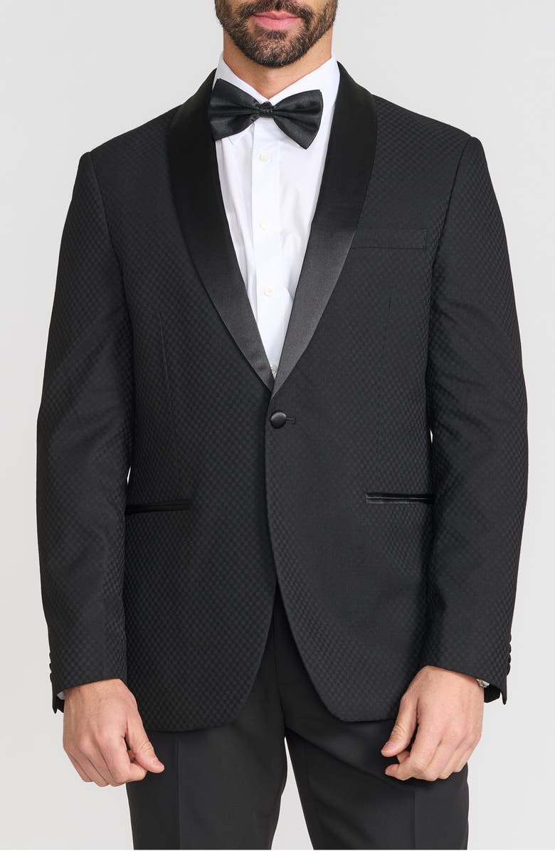 SAVILE ROW CO Tonal Jacquard Dinner Jacket, Main, color, Black