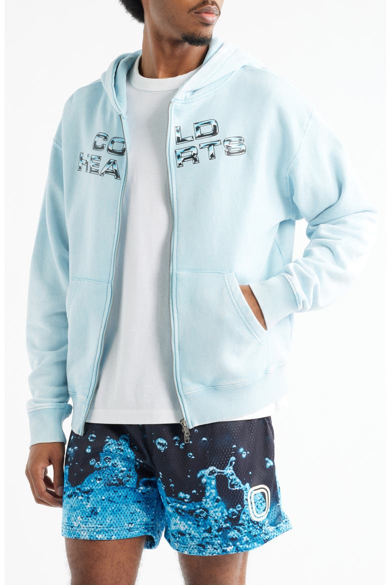 Cold Hearts Badge Zip Hoodie, Main, color, BLUE