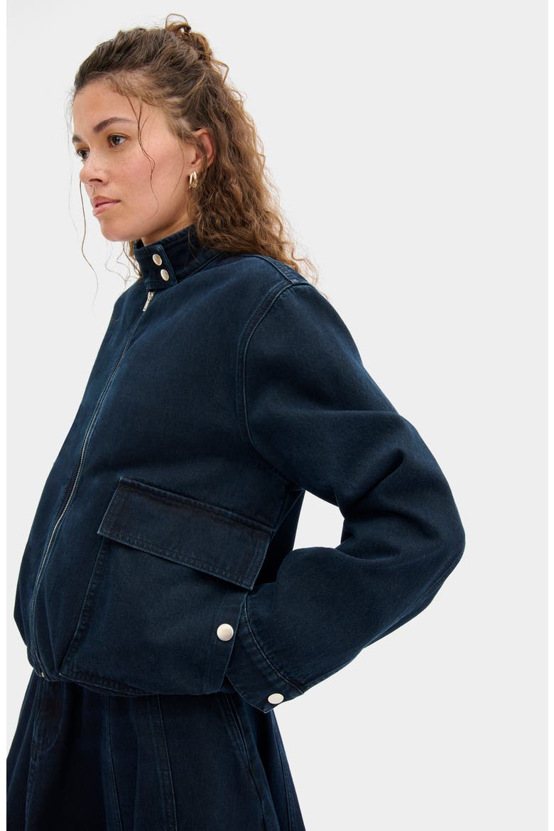 Brody Quilted Organic Cotton Denim Jacket, Alternate, color, BLUE BLACK