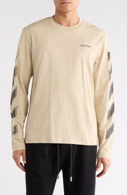 Off-White Pixel Diagonal Skate Long Sleeve T-Shirt