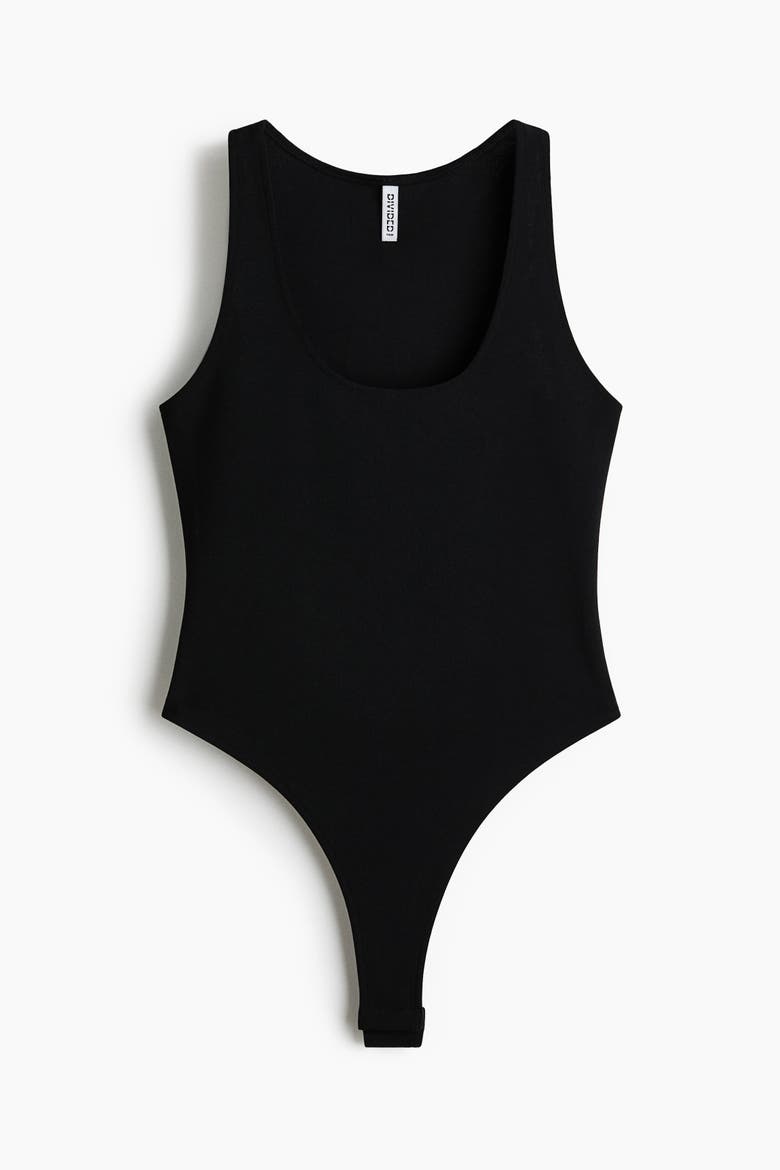 Sleeveless Thong Bodysuit, Alternate, color, Black