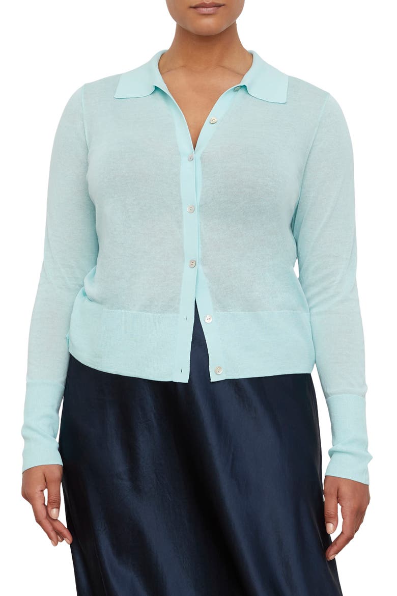 Cotton Cardigan, Main, color, SEAFOAM