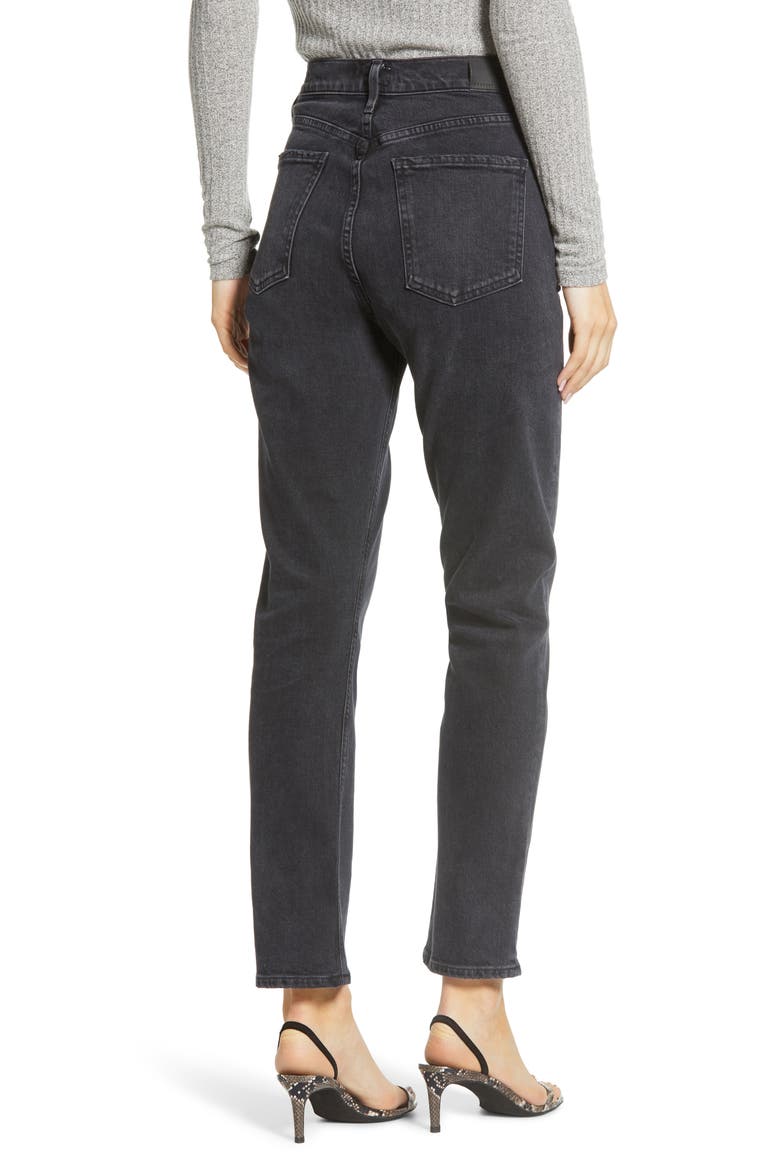 High Waist Straight Leg Jeans, Alternate, color, OBLIVION