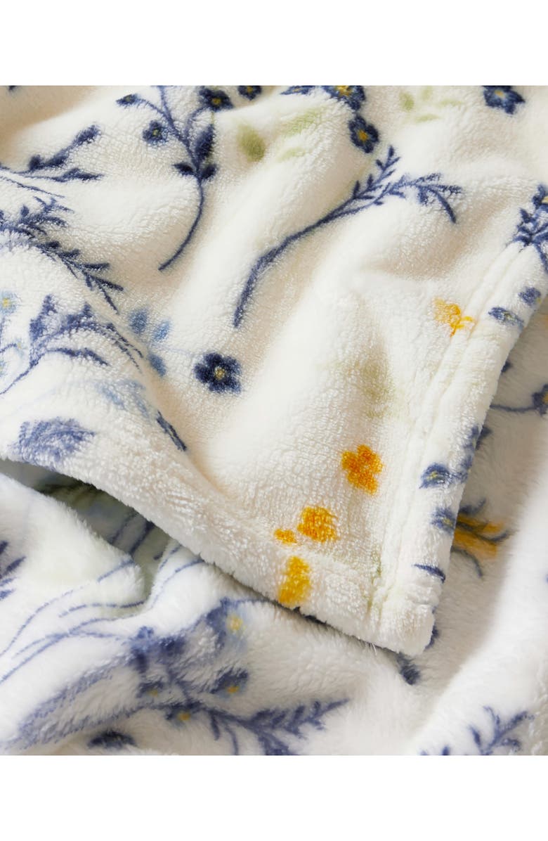 Lucky Brand Wildflower Faux Shearling Throw Blanket, Alternate, color, Yellow Floral