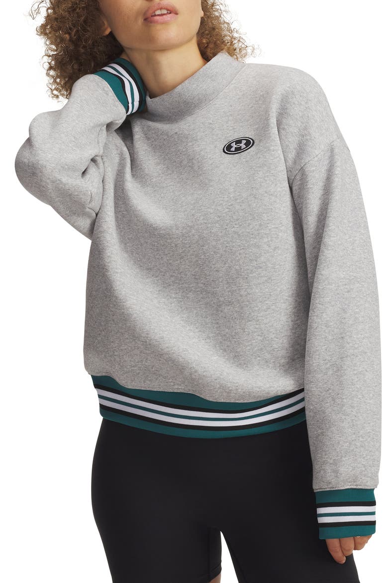 Icon Patch Crewneck Sweatshirt, Main, color, GRAY LIGHT HEATHER / WHITE