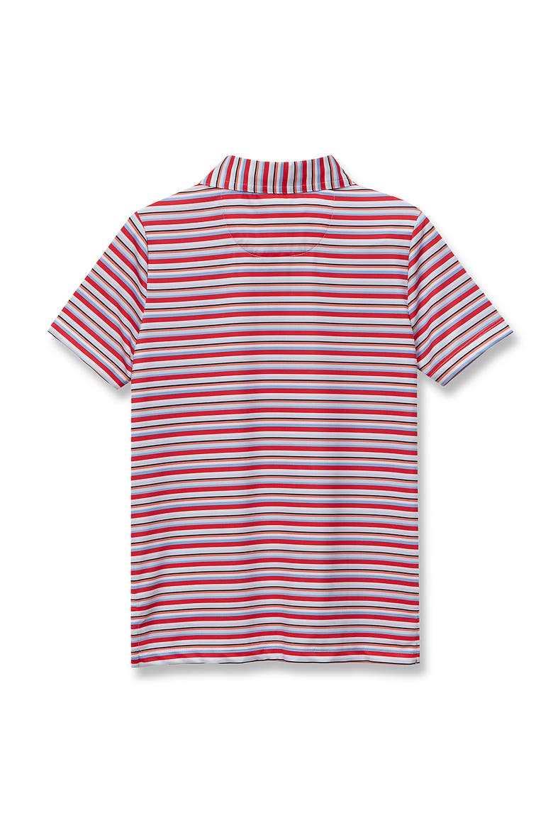Boys Short Sleeve Athletic Polo Shirt, Alternate, color, Peach Stripe