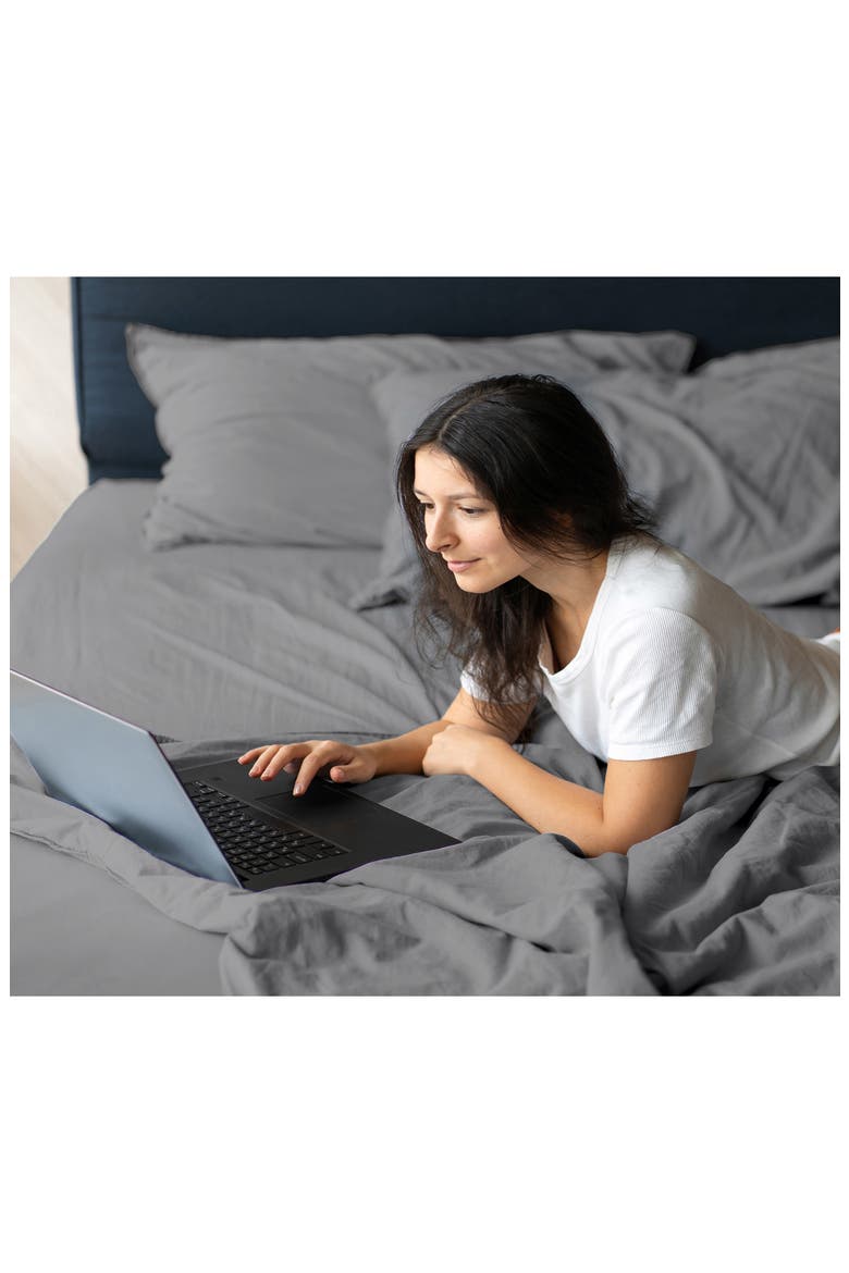 Solid 400 Thread Count Cotton Sateen Sheet Set, Alternate, color, GREY