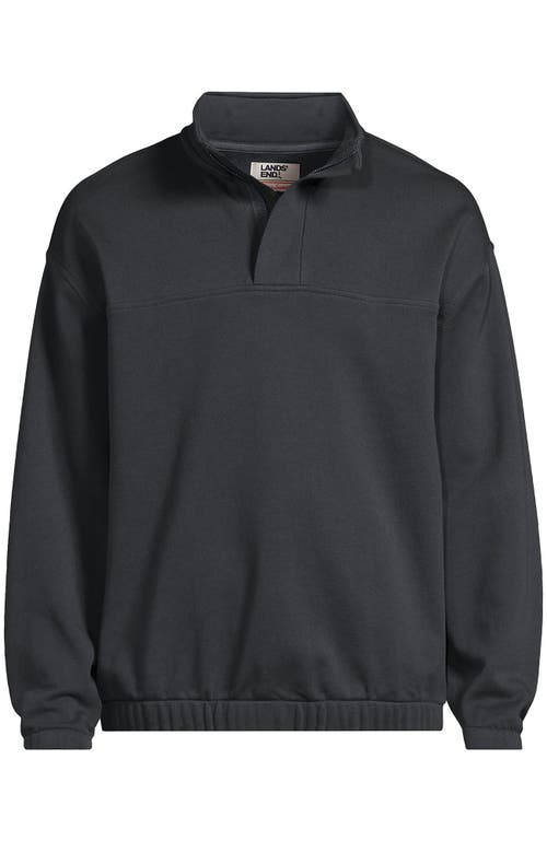 Lands' End Long Sleeve French Terry Vintage Wash Quarter Zip In Gray