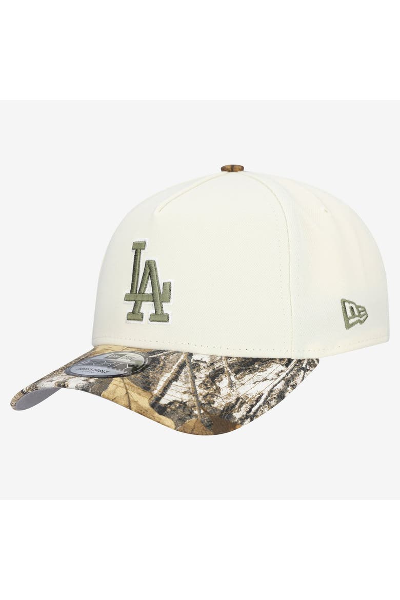Men's New Era Khaki/Realtree Camo Los Angeles Dodgers 9FORTY A-Frame Adjustable Hat, Alternate, color, Khaki