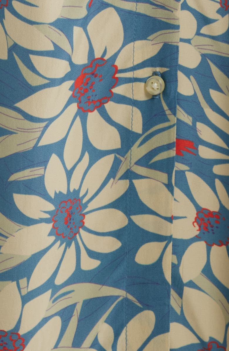 THE GREAT. The Highland Floral Button Front Skirt, Alternate, color, Blue Scattered Bloom