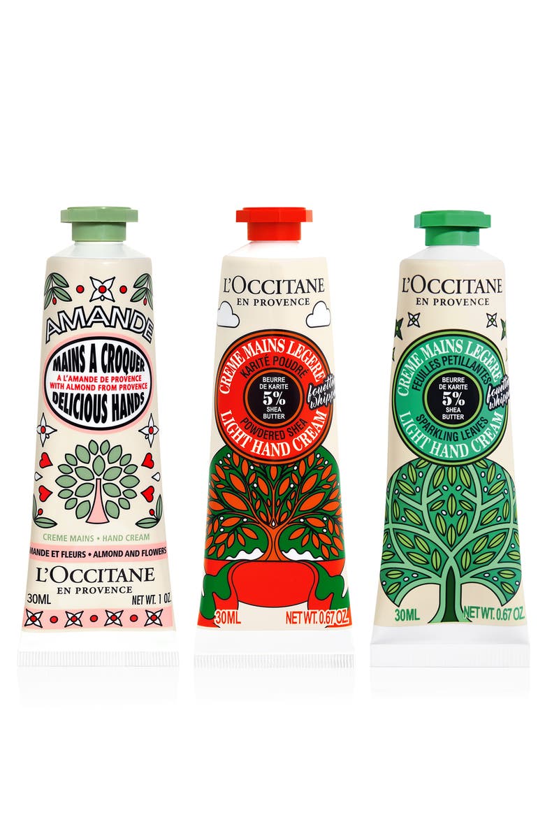 L'Occitane Indulgences Holiday Hand Trio USD $39 Value, Alternate, color, 
