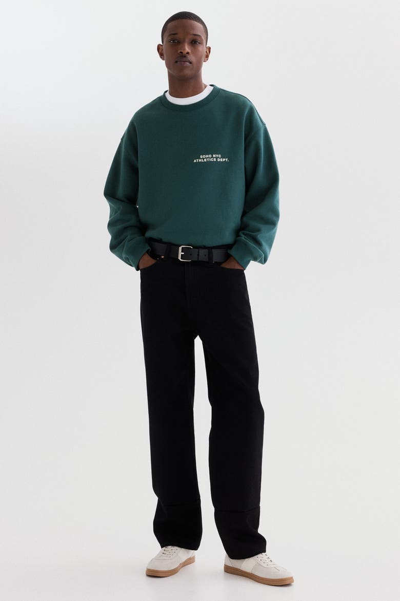 Loose Fit Sweatshirt, Alternate, color, Dark green/SoHo NYC