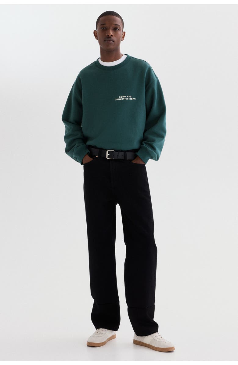 H&M Loose Fit Sweatshirt, Alternate, color, Dark Green/Soho Nyc