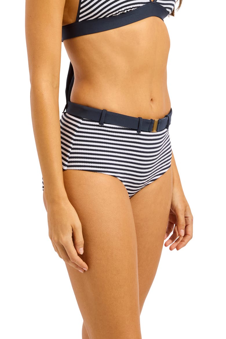Hollywood Belted Hipster Bikini Bottoms, Alternate, color, TRUE NAVY