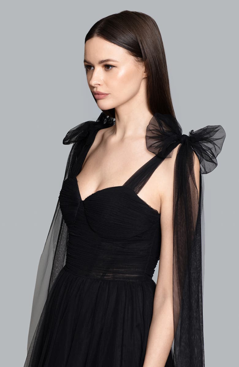 Ghrail Bowery Tulle Cocktail Dress, Alternate, color, Black