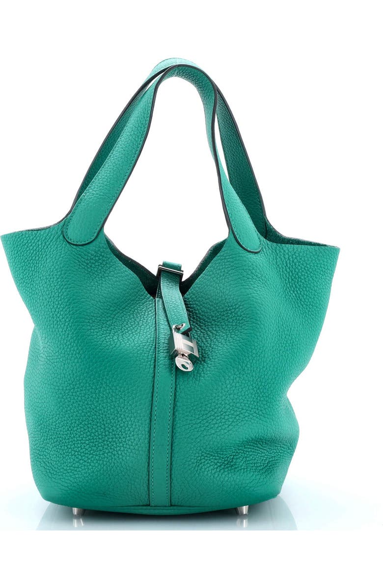 Pre-Owned Hermes Picotin Lock Bag Clemence MM, Main, color, Vert Verone