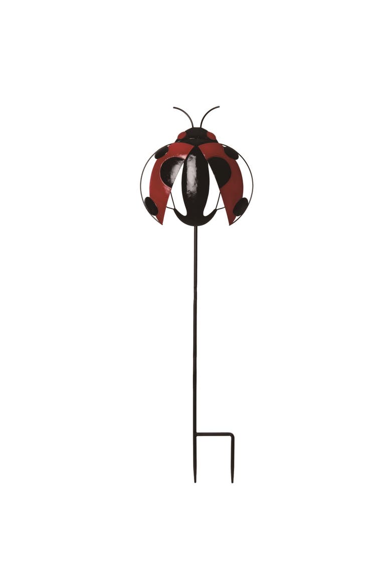 34.63 Inch Red Spring Lady Bug Yard Stake Decorative Metal Garden Stake for Spring Decor, Main, color, Red