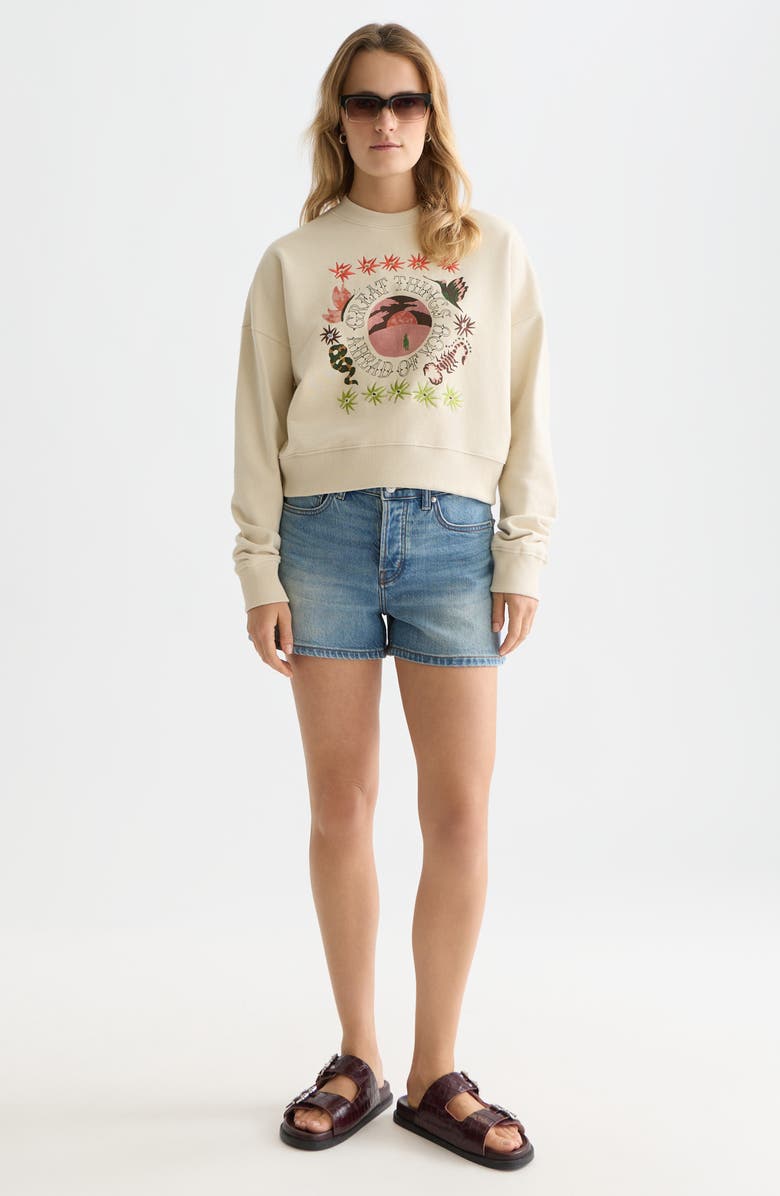 Scotch & Soda Artwork Embroidered Cotton Sweatshirt, Alternate, color, 
