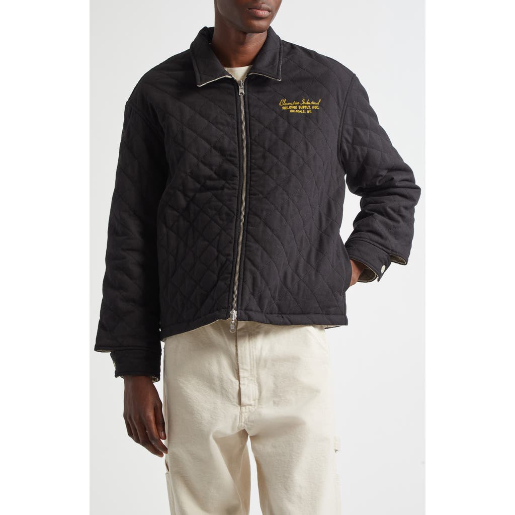 Bode Bloomstein Quilted Reversible Jacket in Black Yellow  product