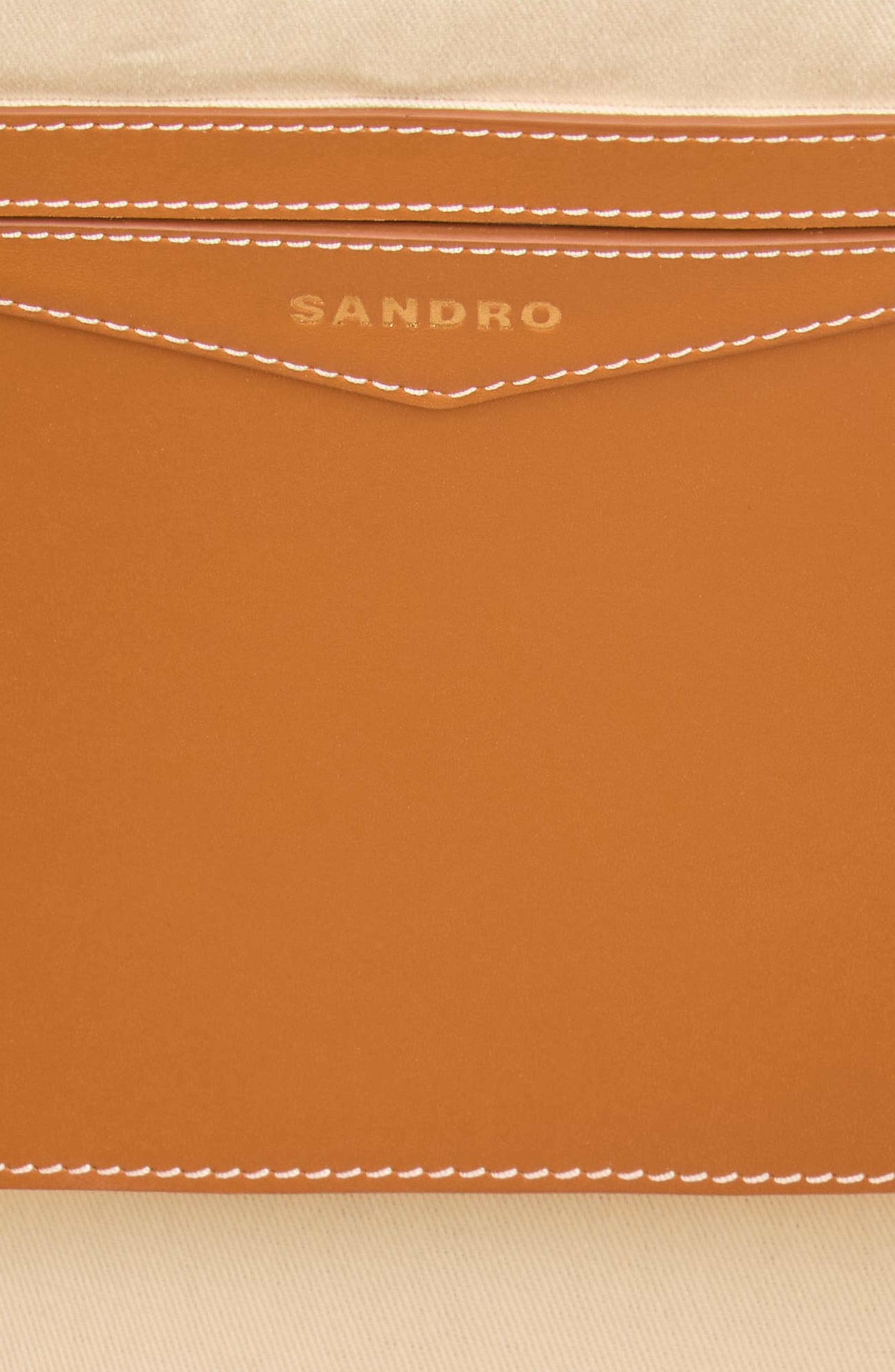 SANDRO Canvas tote bag, Alternate, color, 