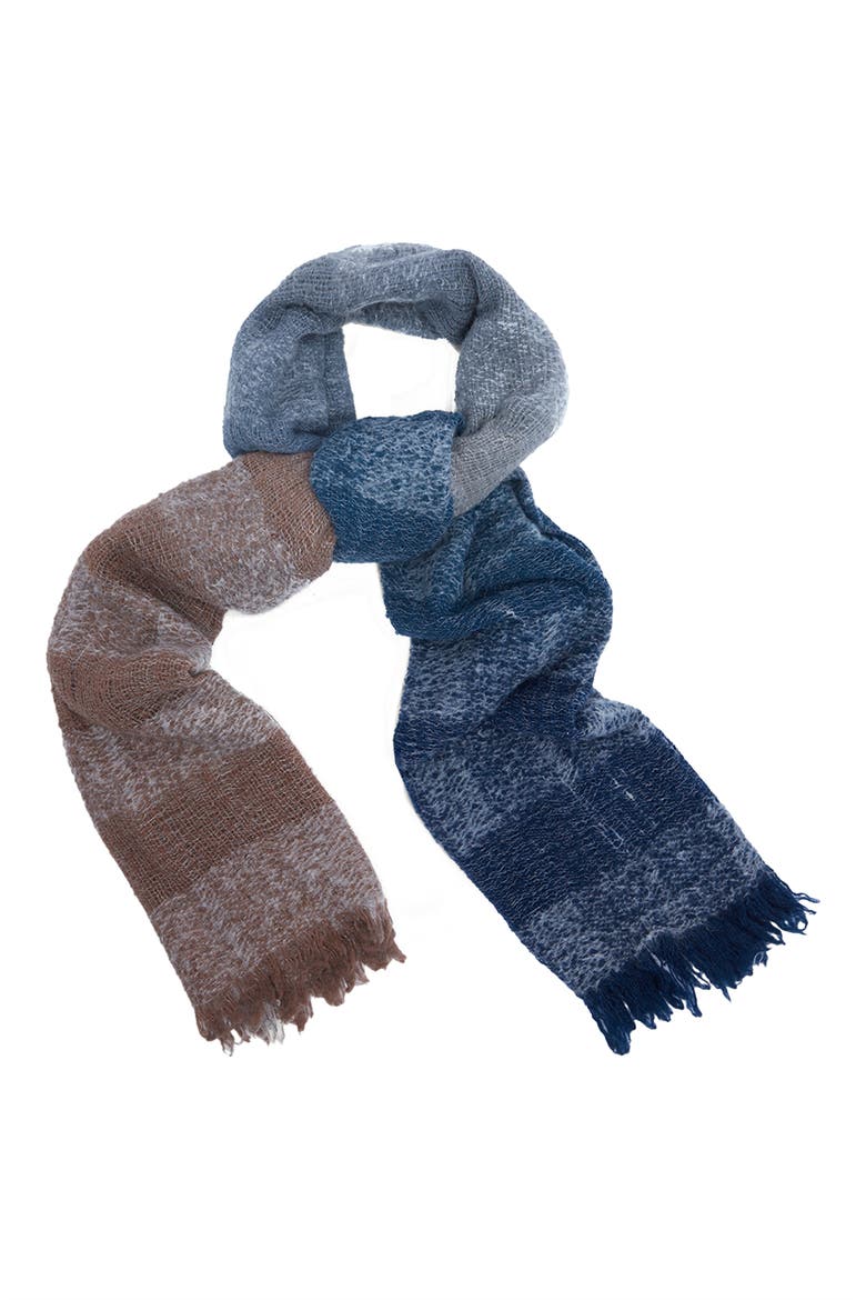 Gradient Stripe Fringe Scarf, Alternate, color, BLUE