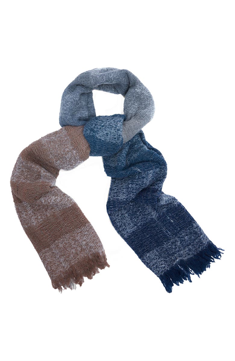 SAACHI Gradient Stripe Fringe Scarf, Alternate, color, Blue