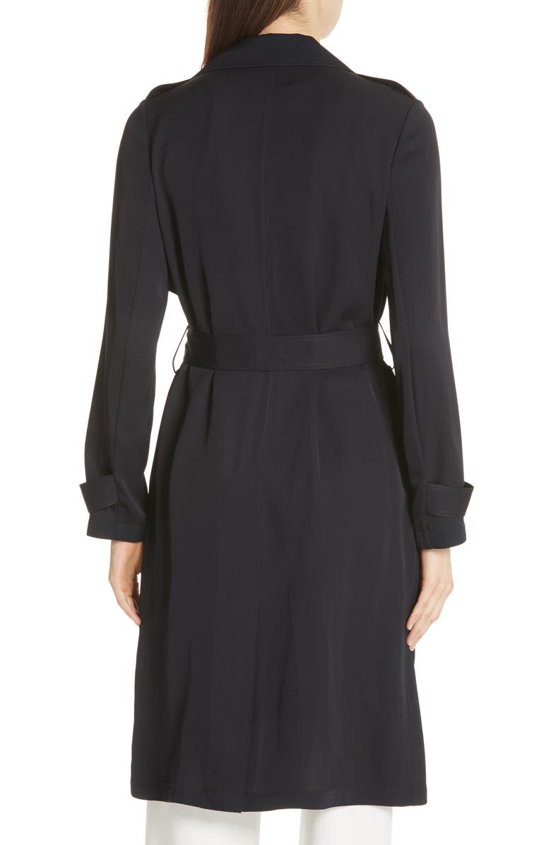 Theory Oaklane Modern Silk Trench Coat, Alternate, color, 