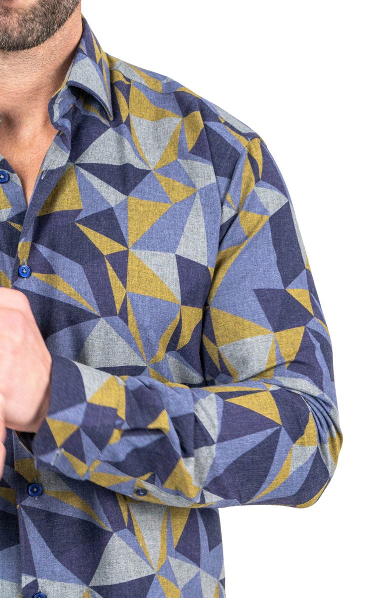 Maceoo Fibonacci Abstract Print Contemporary Fit Button-Up Shirt, Alternate, color,