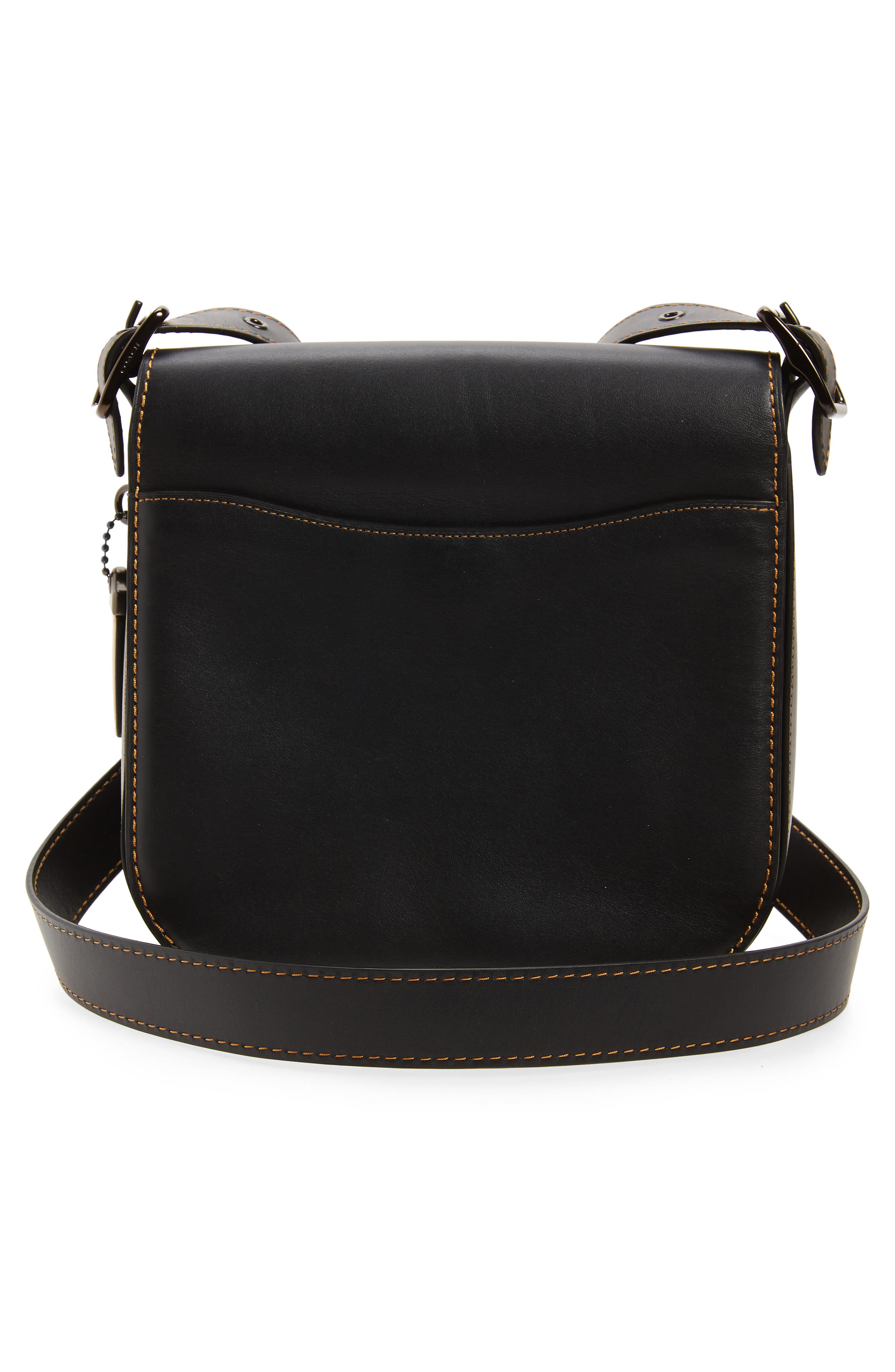 Courier Leather Convertible Bag, Alternate, color, BLACK