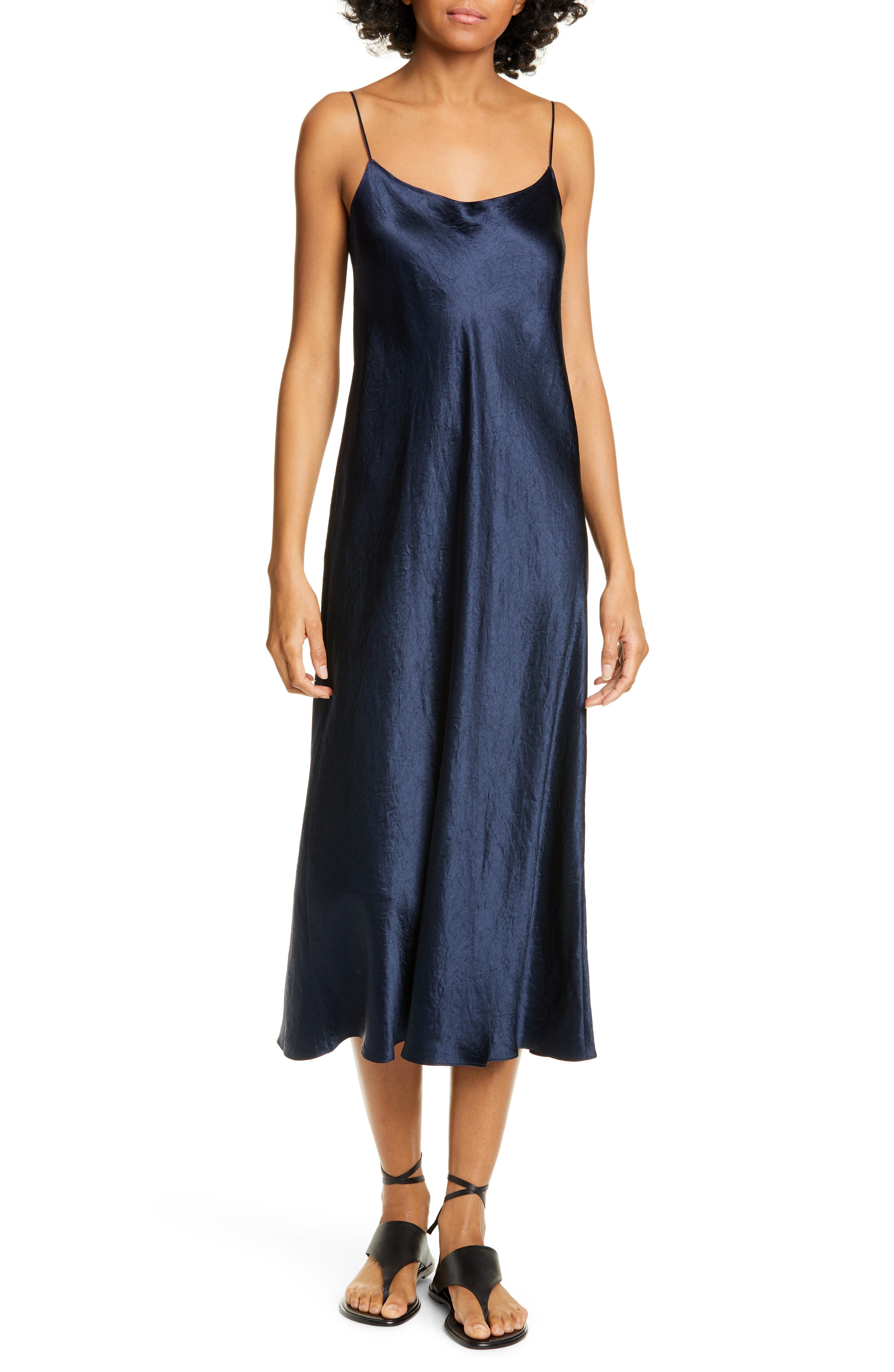 Vince Satin Midi Slipdress