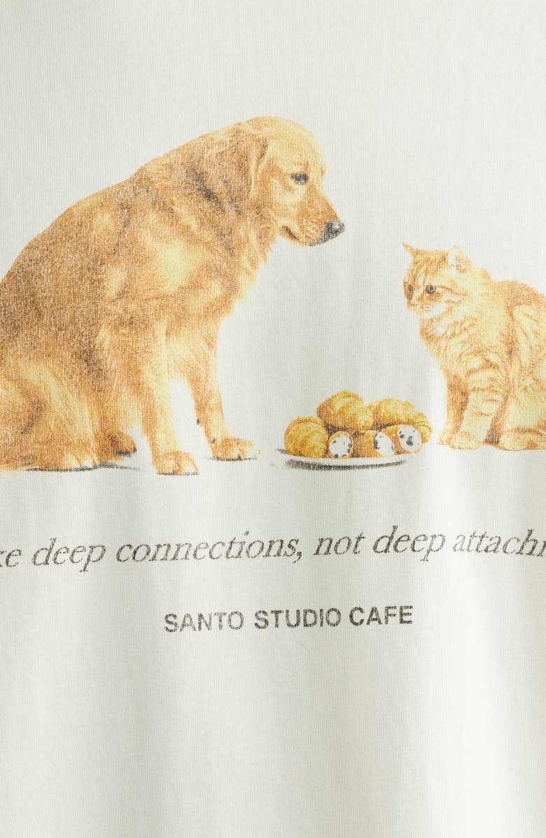 SANTO STUDIO Connections Graphic Cotton T-Shirt, Alternate, color, Cream