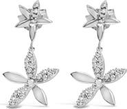 Haus of Brilliance Sterling Silver 1/5 Cttw Diamond Double Star Dangle Earrings