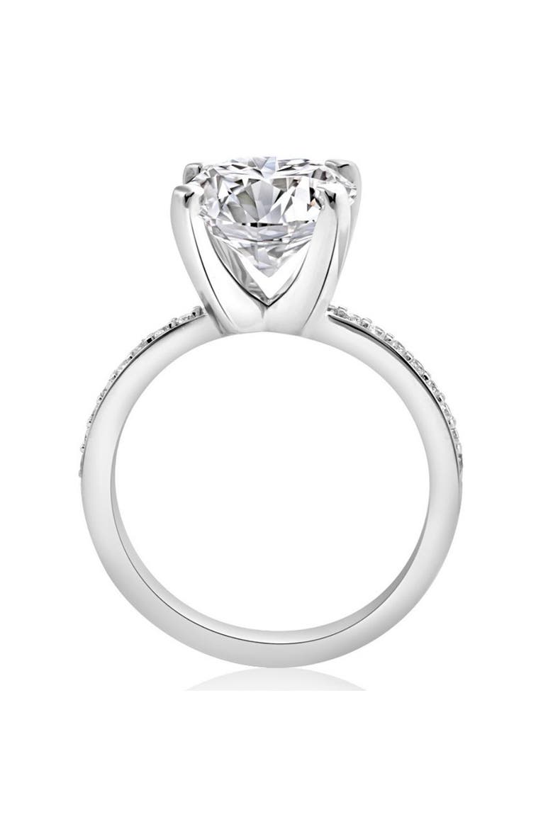 Certified 3 1/4Ct Lab Grown Diamond Engagement Ring in 14k Gold, Alternate, color, 10k White Gold