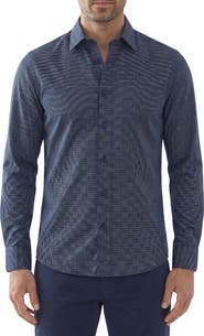 Report Collection Stretch Dot Button Up Shirt