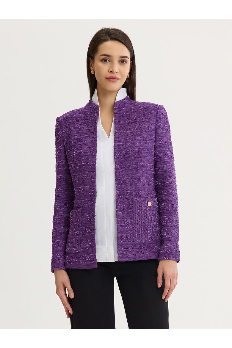 Tailored Tonal Ribbon Knit Jacket, Main, color, Fresh Purple