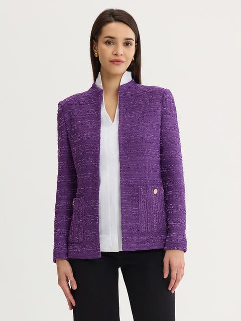 Tailored Tonal Ribbon Knit Jacket