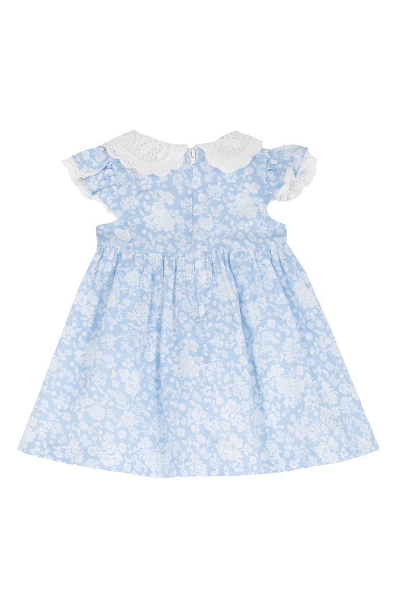 Rare Editions Peter Pan Collar Dress & Bloomers Set, Alternate, color, Blue Ivory