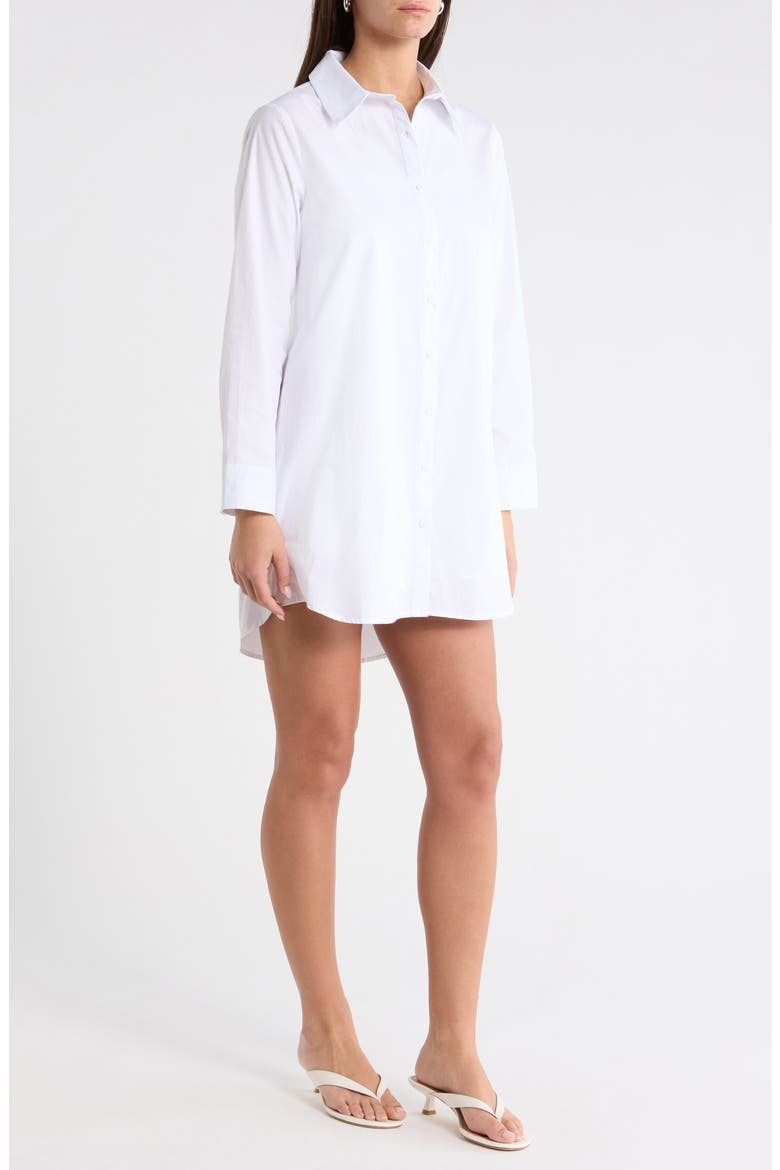 Kaira Poplin Button-Up Shirt, Alternate, color, WHITE