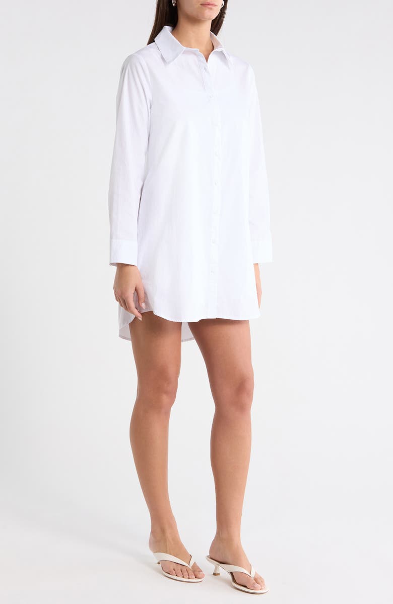 SUGARLIPS Kaira Poplin Button-Up Shirt, Alternate, color, White