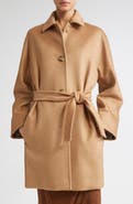 Max Mara Filato Belted Camel Hair Wrap Coat