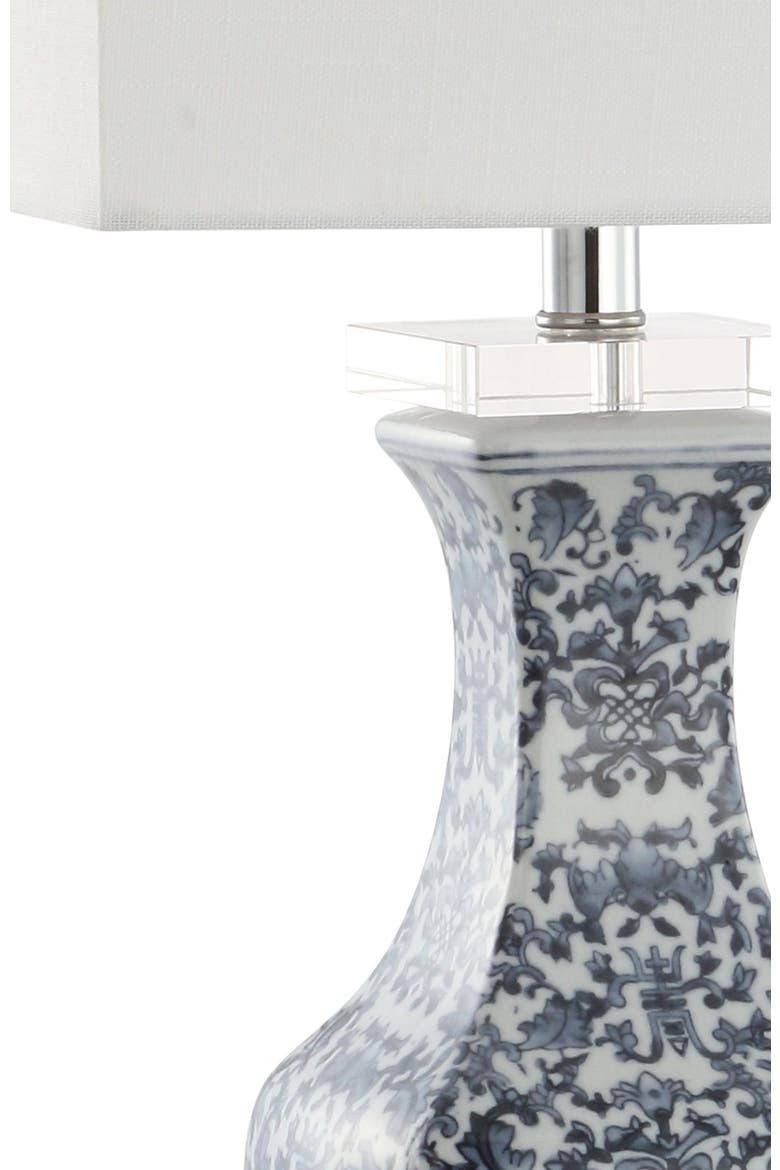 May 28" Ceramic/Crystal LED Table Lamp, Blue/White, Alternate, color, Blue/White